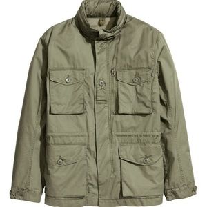 H&M Khaki Green Cargo Jacket, Large